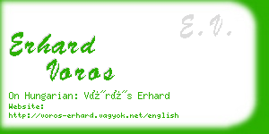 erhard voros business card